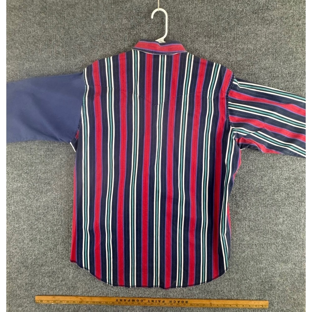 Vtg Wrangler Brushpopper Cowboy Size XL Rodeo Western stripe/ color block‎ 90s - Picture 5 of 16